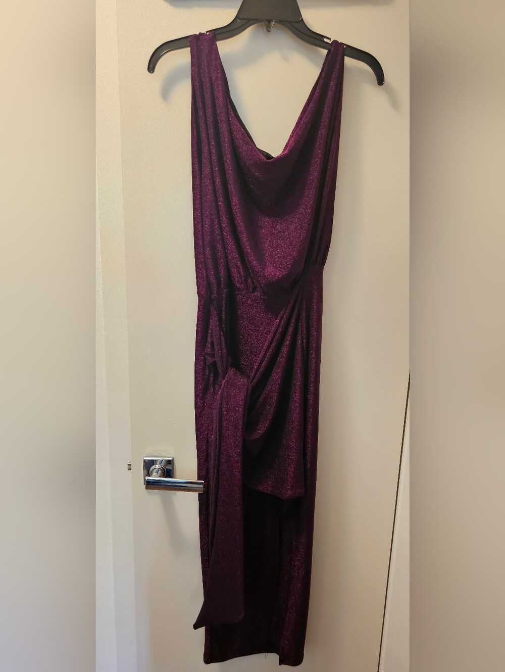 Petal & Pup Santiago Off Shoulder Midi Dress - Glittery Purple Womens Size Large